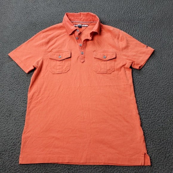 Tommy Hilfiger Polo  Shirt Mens S Small Short Sleeve Orange Pink - Picture 1 of 9